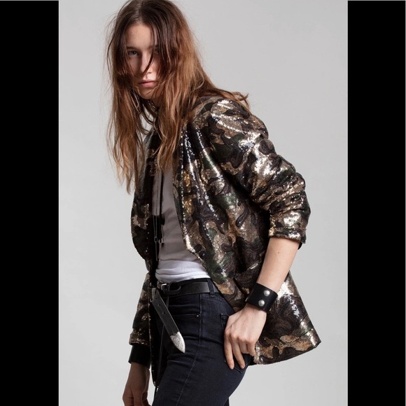 R13 sequin camo jacket.. $1795 Size XS. - Picture 3 of 8